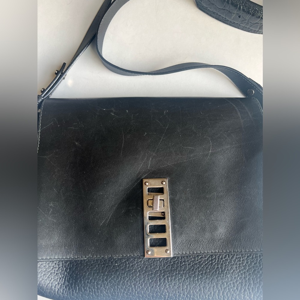 Proenza Schouler Black Leather Elliot Crossbody Bag Purse - Picture 5 of 10